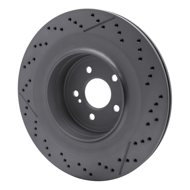Mercedes-Benz CLS63 AMG Brake Rotor (1) - Rear - R1 Concepts - Drilled & Slotted GeoSPEC Coated - `10-`18